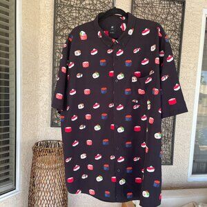 Men's short sleeve, button down, dress or casual  Sushi shirt, 3x